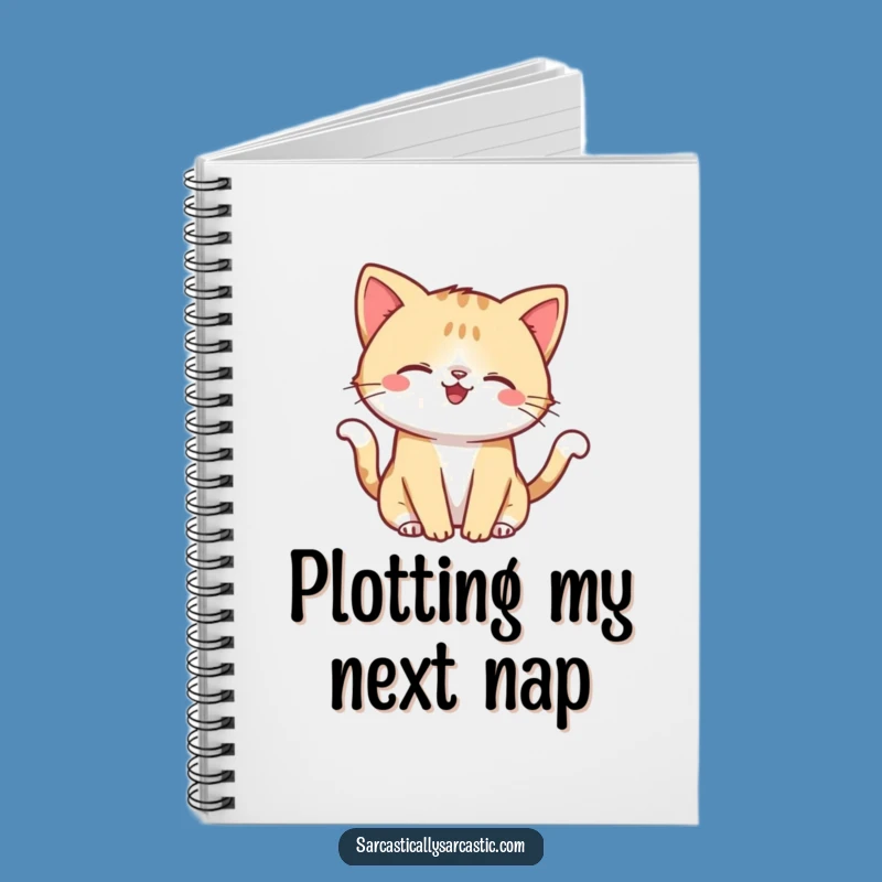 Funny Kawaii Cat Smirk Notebook - Jot Down Your Mischievous Thoughts