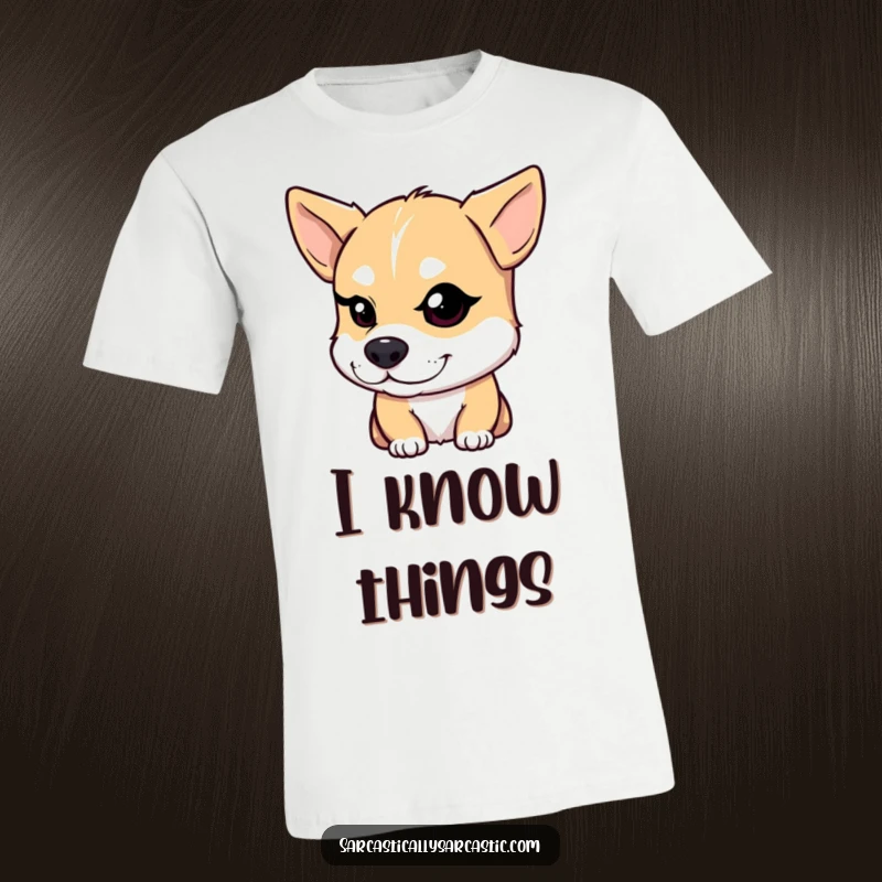 Funny Dog T-Shirt: A dog with a knowing smirk winks one eye, exuding playful mischief and charm.