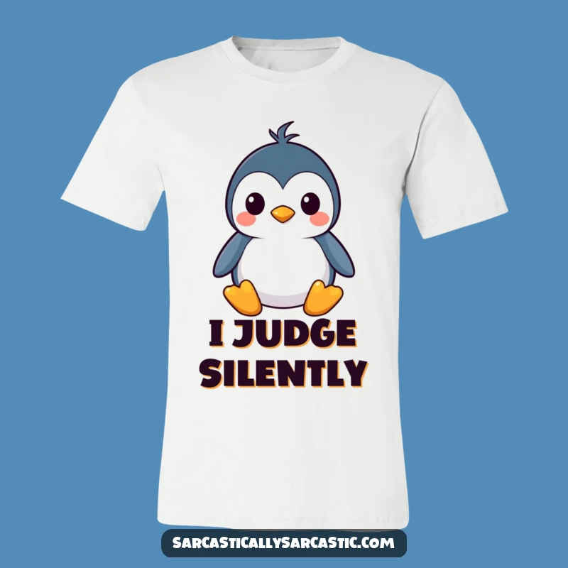 Funny Kawaii Penguin T-Shirt: Deadpan Straight Face Tee, Ultimate Funny Gift for Minimalists