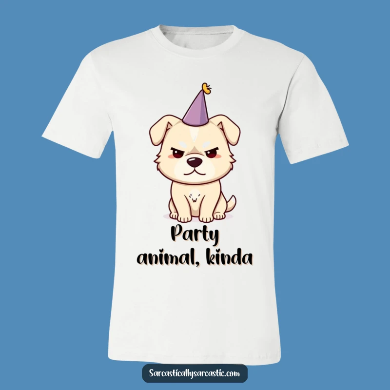 Funny Sarcastic Dog Party Hat T-Shirt: Hilarious Pet Owner Gift for Laughs