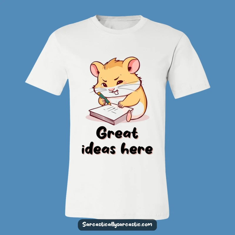 Funny Scribbling Hamster T-Shirt: Wear Your Busy Genius Proudly!