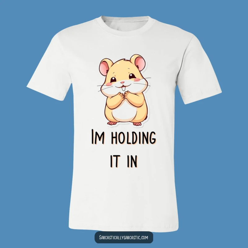 Funny Kawaii Hamster T-Shirt: Adorable Stifled Smile Tee, Perfect Funny Gift for Giggles