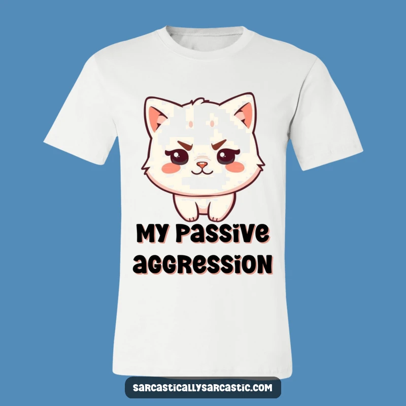 Funny Kawaii Cat T-Shirt: Sassy Eyebrow Smirk Tee, Hilarious Gift Idea