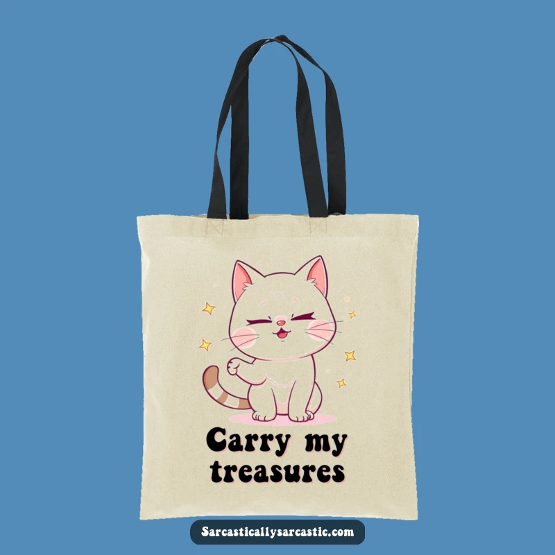 Funny Cat Tote Bag - Mischievous Wink Carry-All Gift