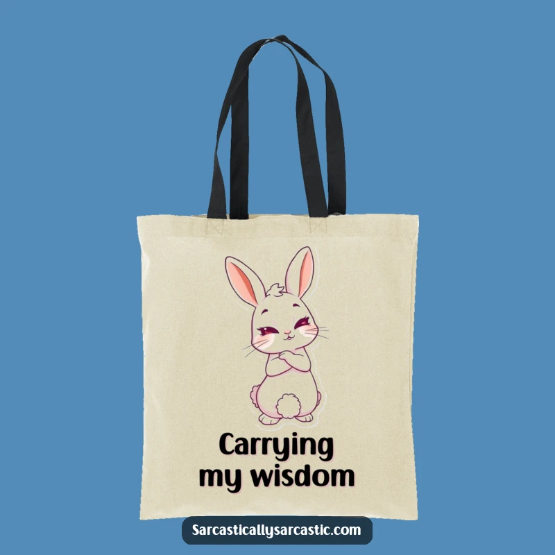 Funny Knowing Rabbit Tote Bag - Sly Character Accessory, Perfect Funny Gift