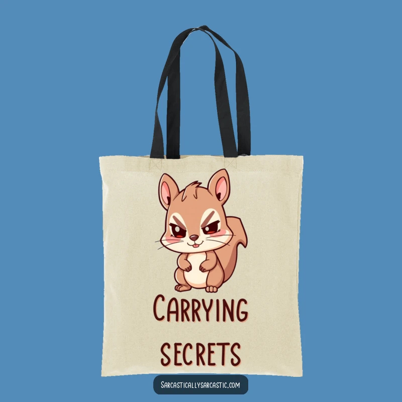 Funny Kawaii Squirrel Tote Bag: Sly Wink Style, Carry Your Secrets Funny Gift!