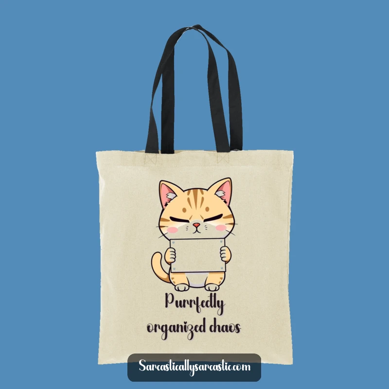 Funny Cat Sign Tote Bag: Sarcastic Feline Accessory, Great Humorous Gift