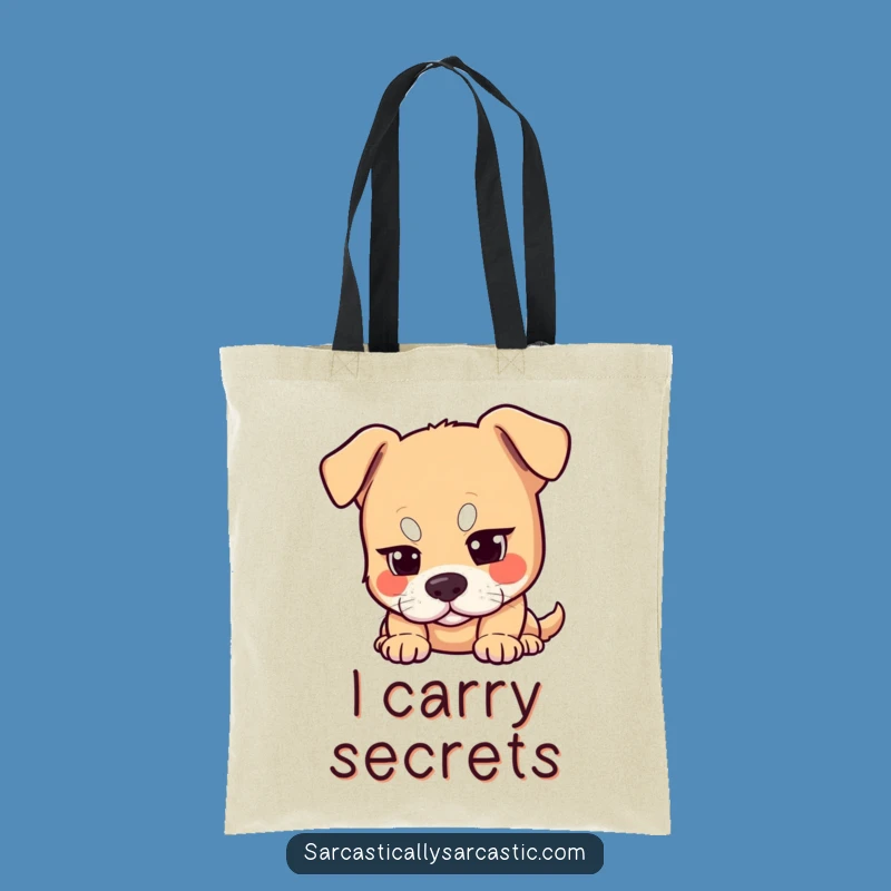 This tote bag is perfect for carrying your essentials and your unspoken opinions. Features a dog's knowing eyebrow raise.
