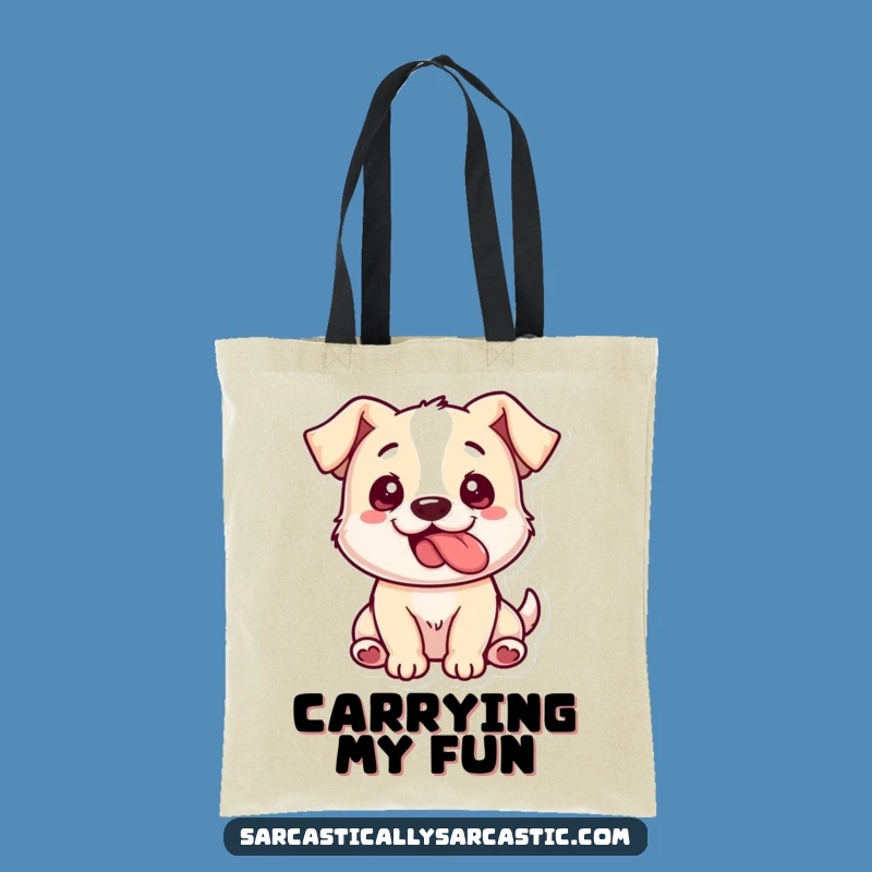 Funny Dog Tongue Out Tote Bag: Playful Pup's Accessory Bag