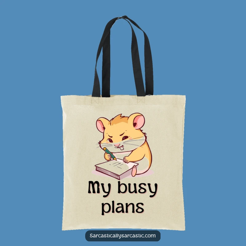 Funny Hamster Notepad Tote Bag: Carry Your Ideas with Humorous Style!