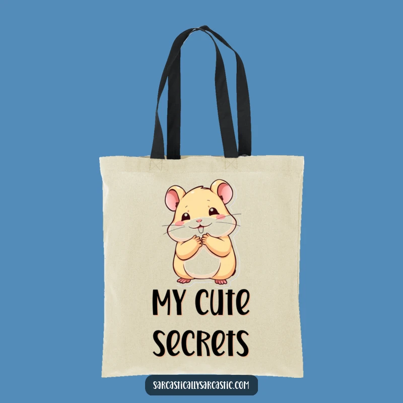 Funny Kawaii Hamster Tote Bag: Charming Stifled Smile, Perfect Funny Gift for Daily Errands