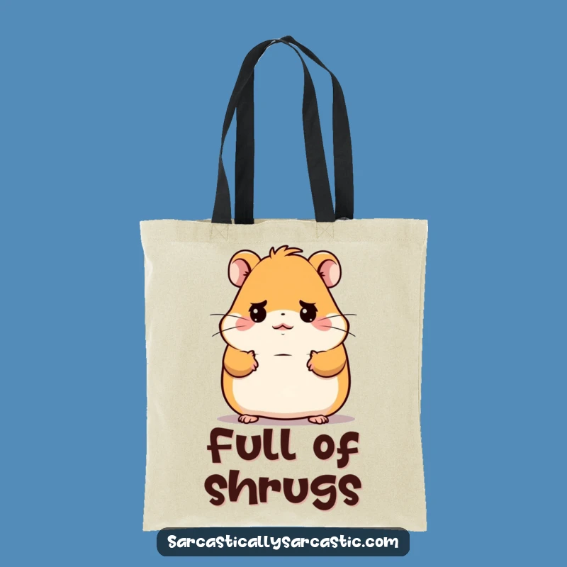 Funny Kawaii Hamster Tote Bag: Deadpan Shrug Style, Carry Your Funnies Funny Gift!