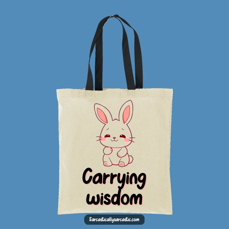 Funny Kawaii Rabbit Nod Tote Bag: Wise Style, Perfect Gift