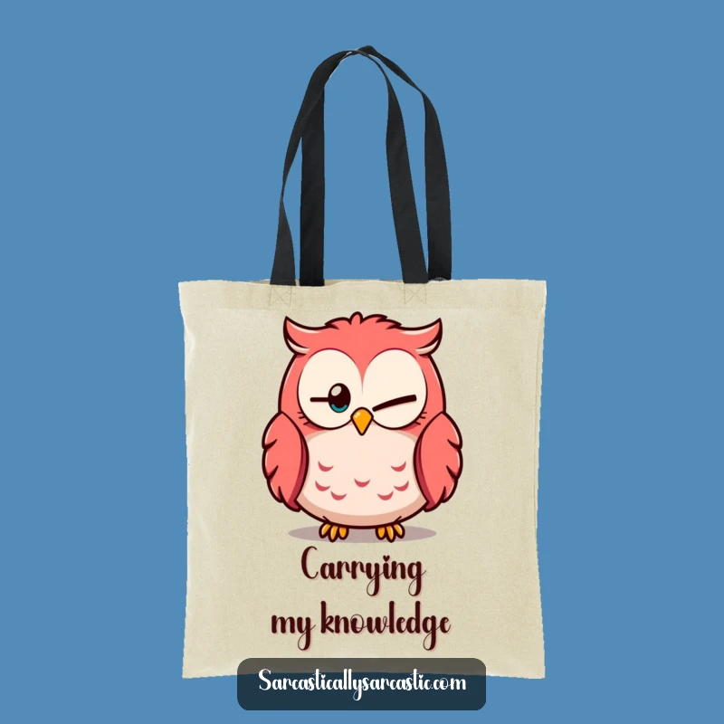 Funny Owl Knowingly Close Eye Tote Bag: Chic & Hilarious Wise Tote