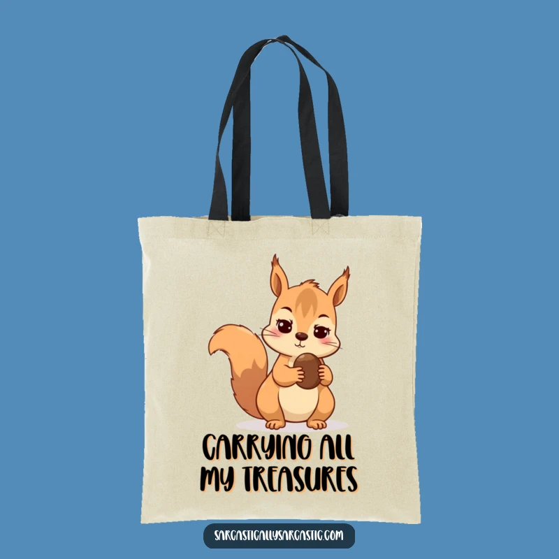 Funny Skeptical Squirrel Tote Bag - Durable & Hilarious Nut Collector's Accessory