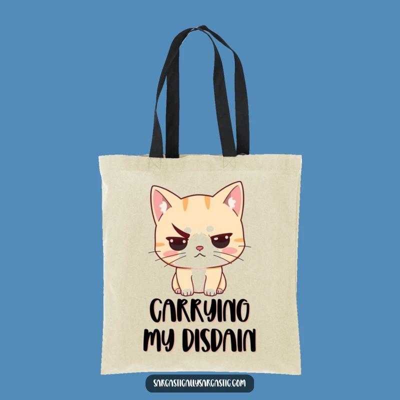 Funny Unimpressed Cat Tote Bag - Sarcastic Feline Accessory, Perfect Funny Gift