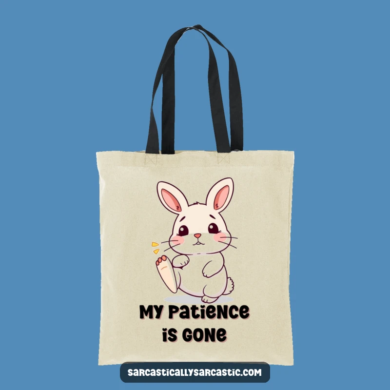 Funny Kawaii Rabbit Tote Bag: Impatiently Tapping Foot, Chic and Humorous Funny Gift!