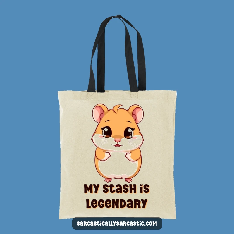 Funny Hamster Tote Bag: Cute Smirking Rodent Accessory, Perfect Gift!